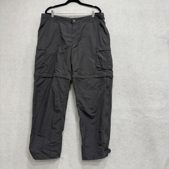 REI Pants Womens 16 Petite Gray Convertible Zip Off Cargo Hiking Nylon Quick Dry - Picture 1 of 15